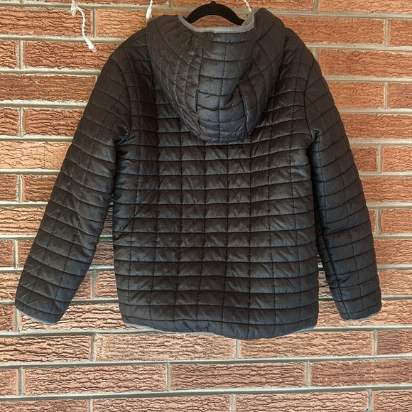 Cat & Jack quilted fleece lined black winter coat hooded large - Picture 3 of 3